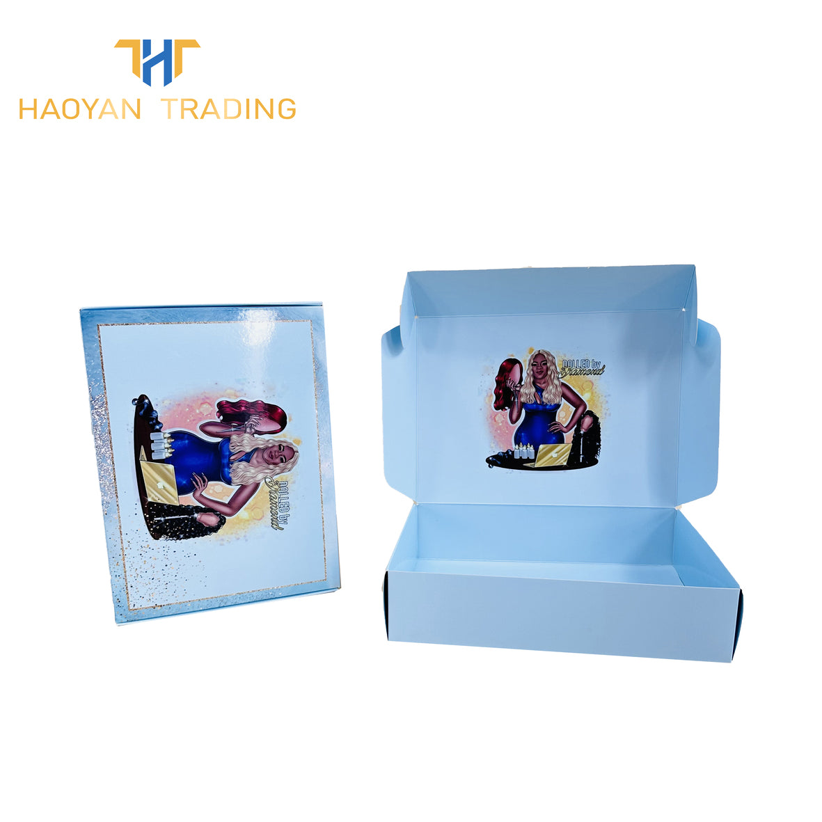 Double Print Hair Wig Box