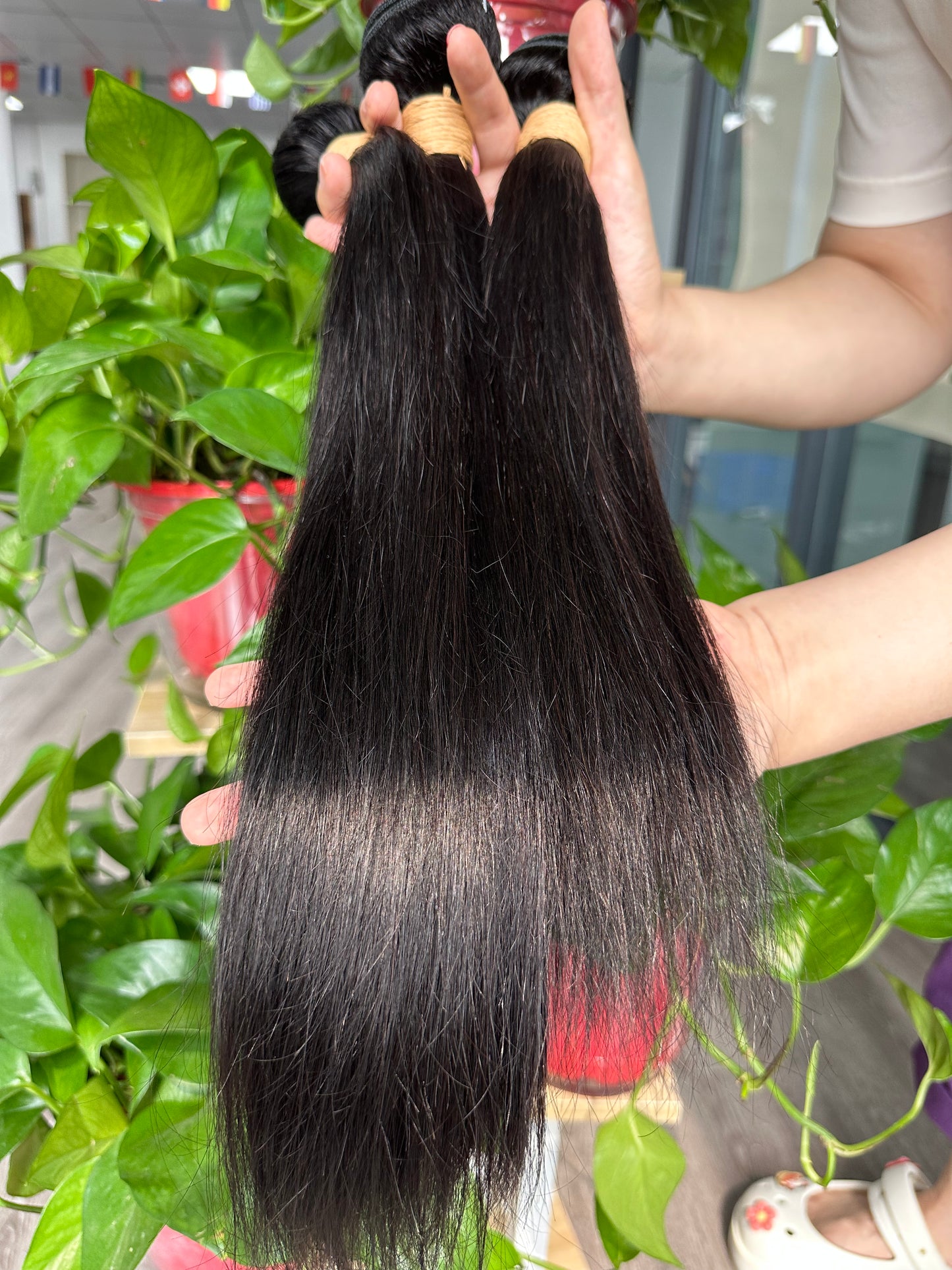 Virgin Hair Straight Bundle #1B