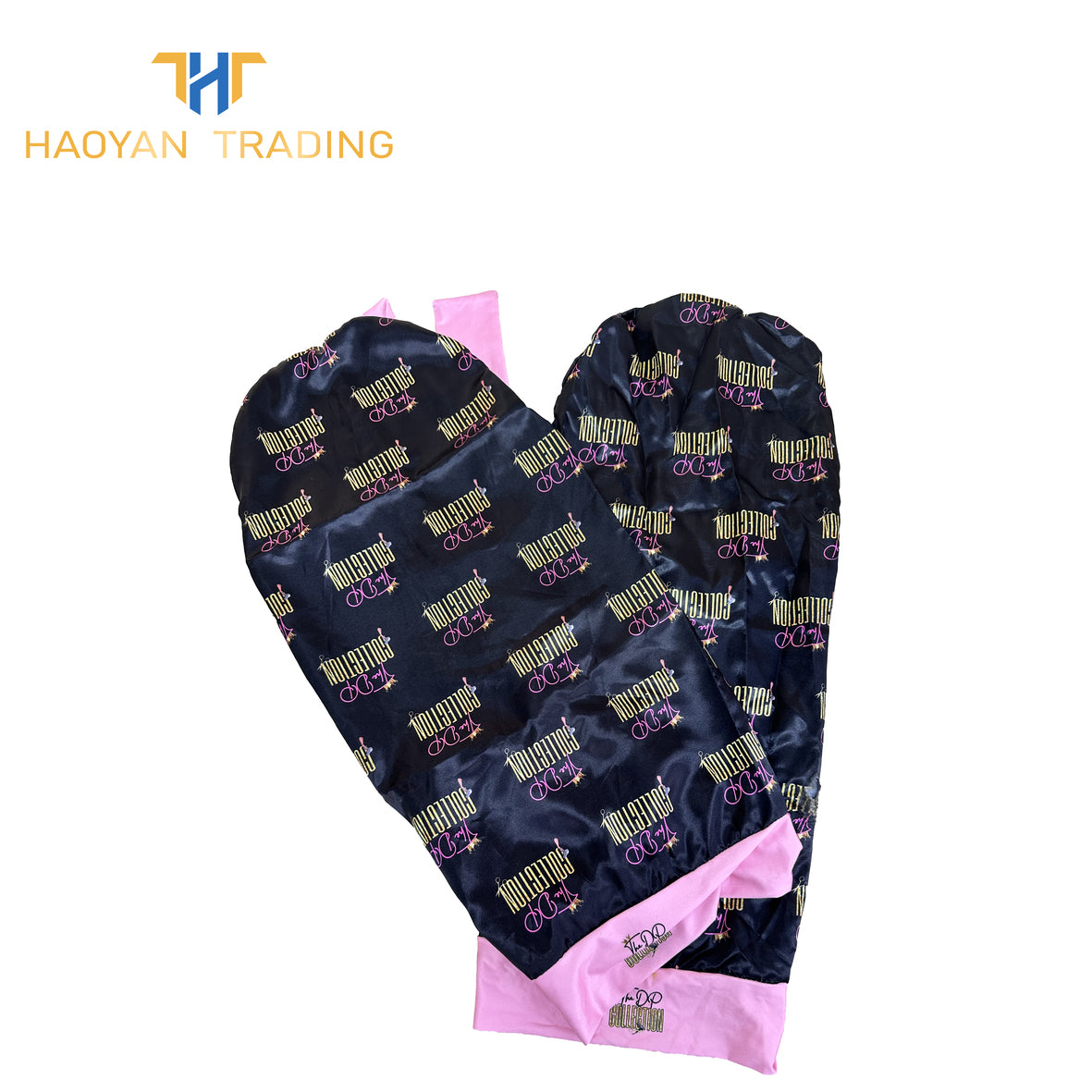 Full Logo Long Bonnet With Elastic Tie