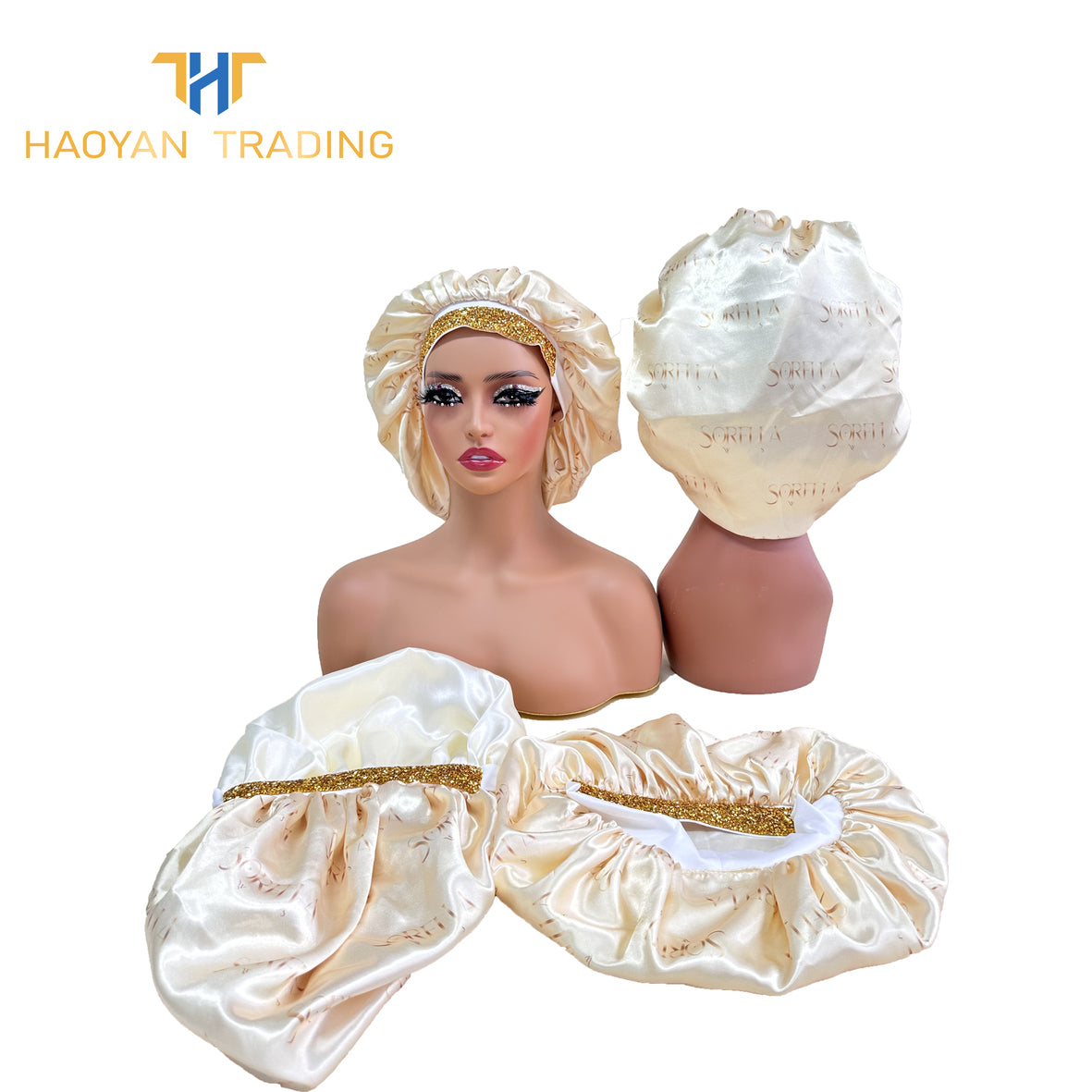 Full Logo Circle Bonnet With Band And Gold Diamonds