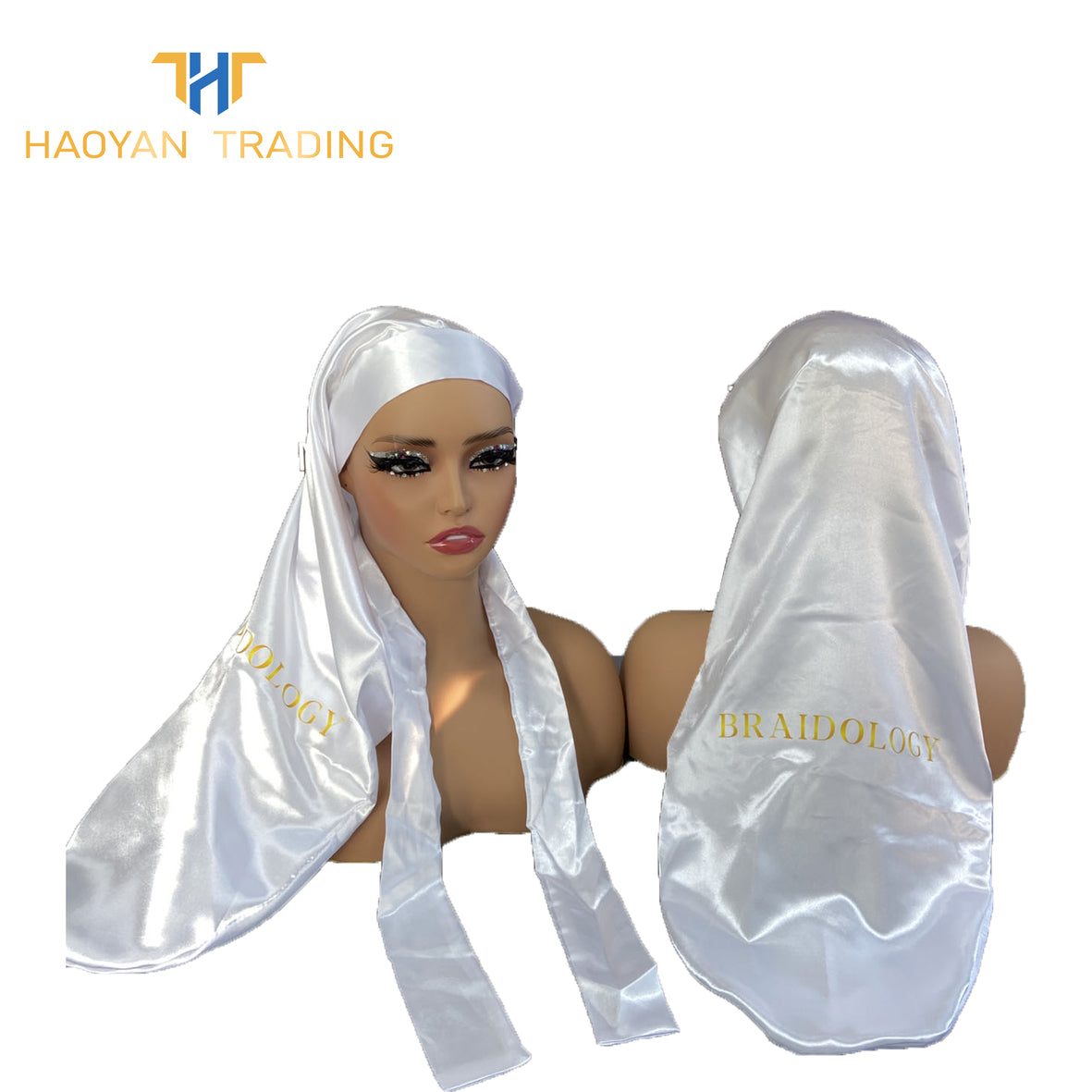 Long Satin Bonnet With Tie