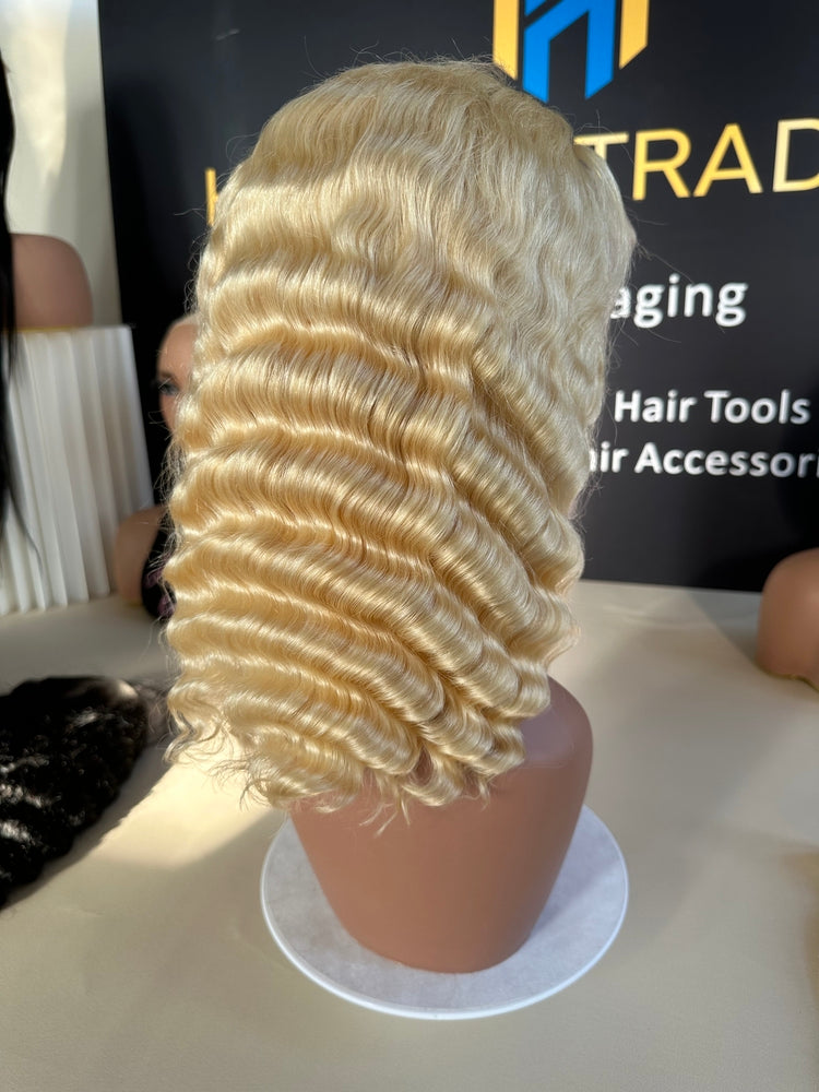 Transparent Lace Bob Colored Wig Depp Wave180% - #613