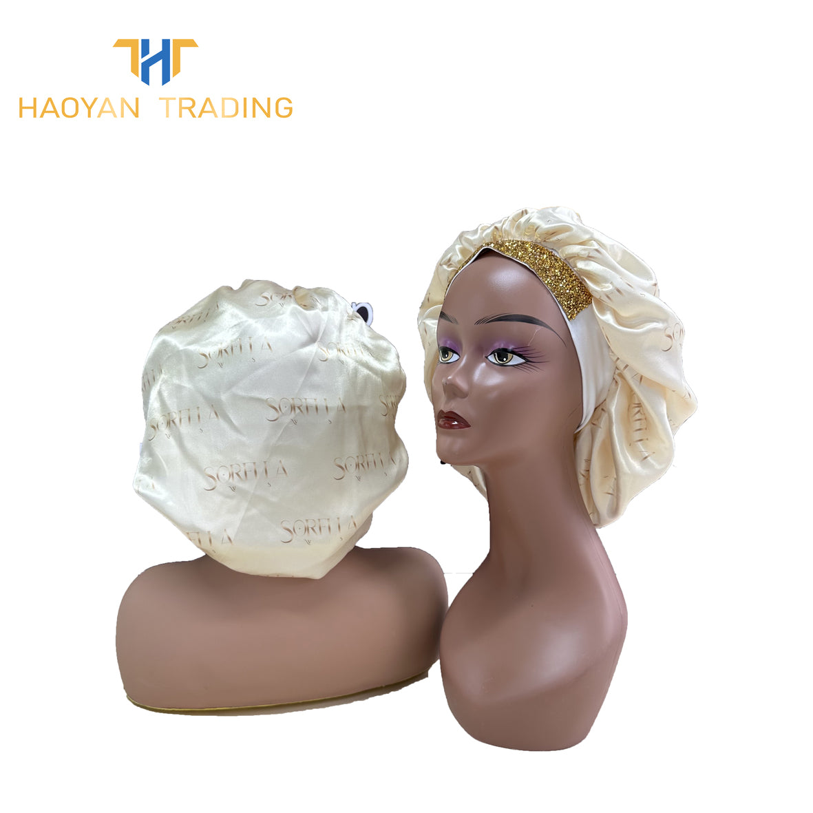 Full Logo Circle Bonnet With Band And Gold Diamonds