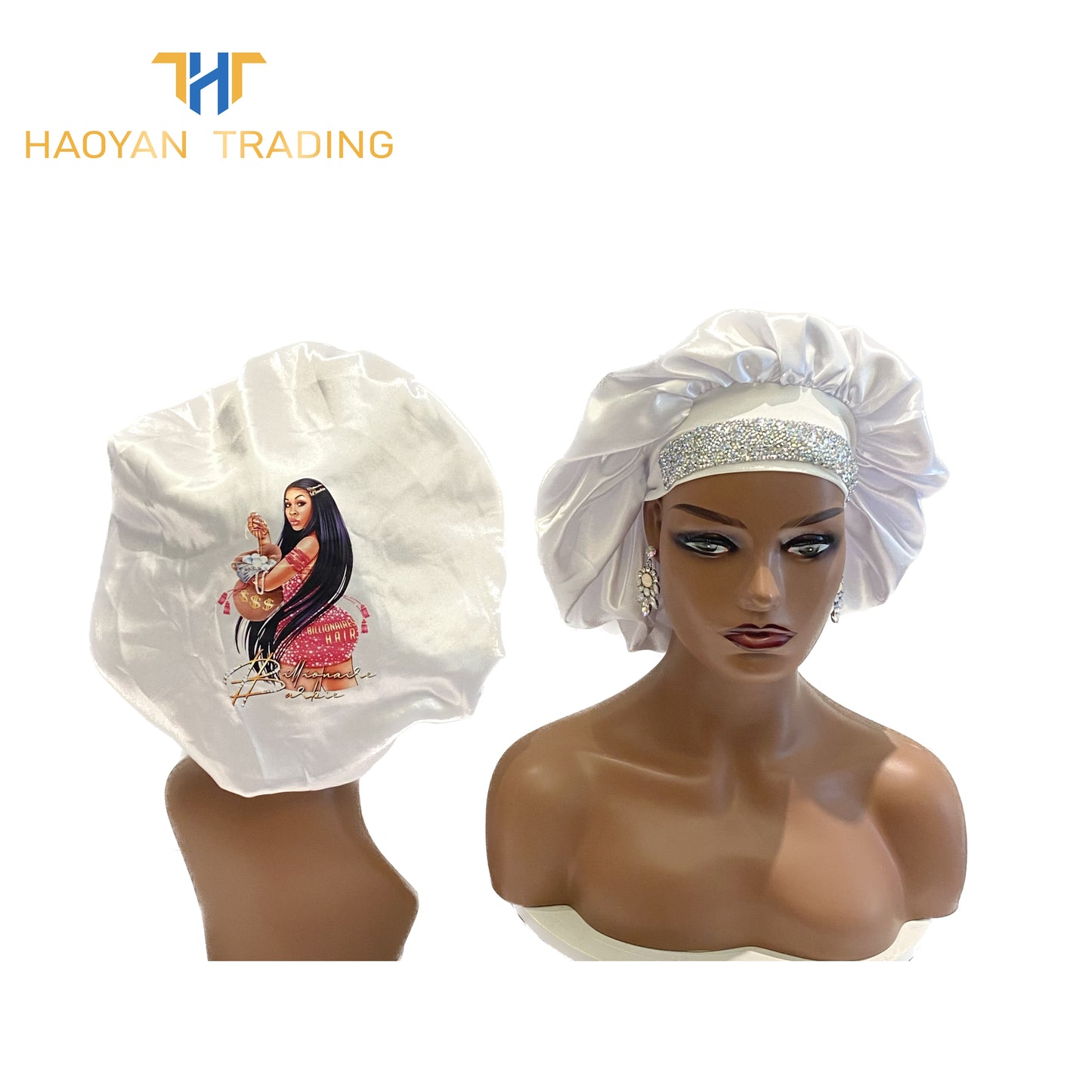 Circle Bonnet with Band And Diamonds
