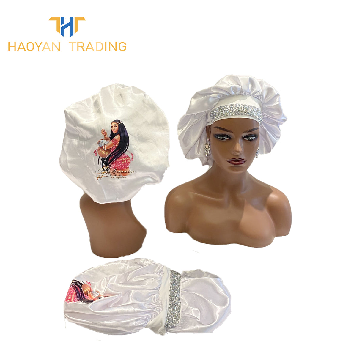 Circle Bonnet with Band And Diamonds