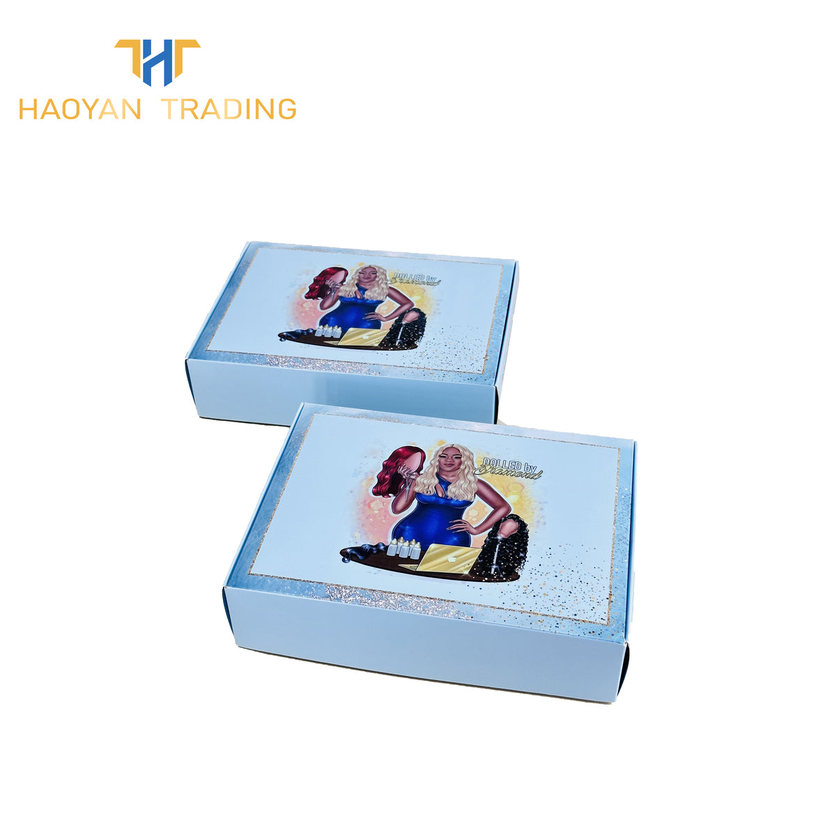 Double Print Hair Wig Box