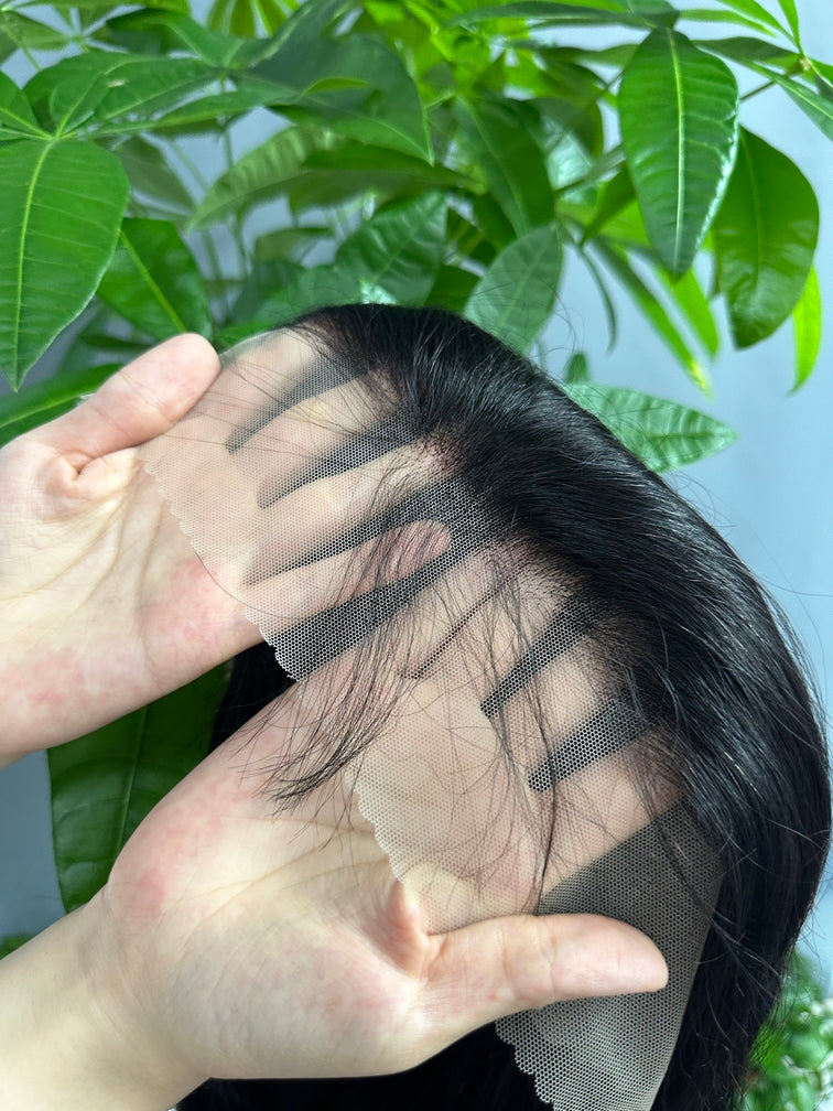 Virgin Hair 13*4 frontal Body Wave #1B Transparent Lace 180%