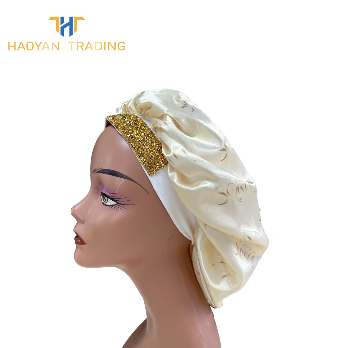 Full Logo Circle Bonnet With Band And Gold Diamonds
