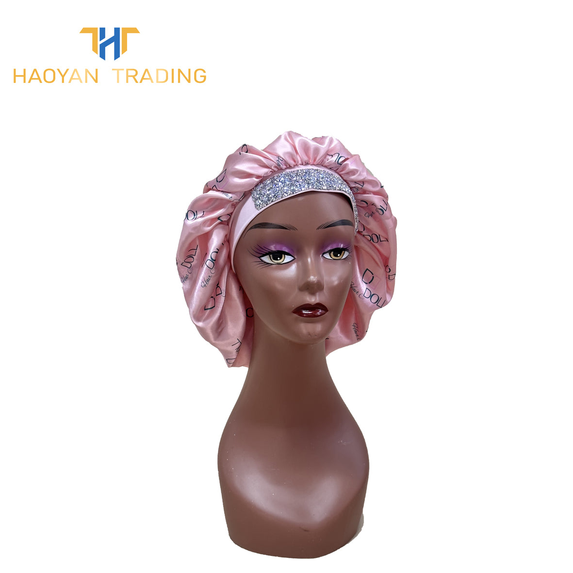 Full logo circle bonnet with diamonds