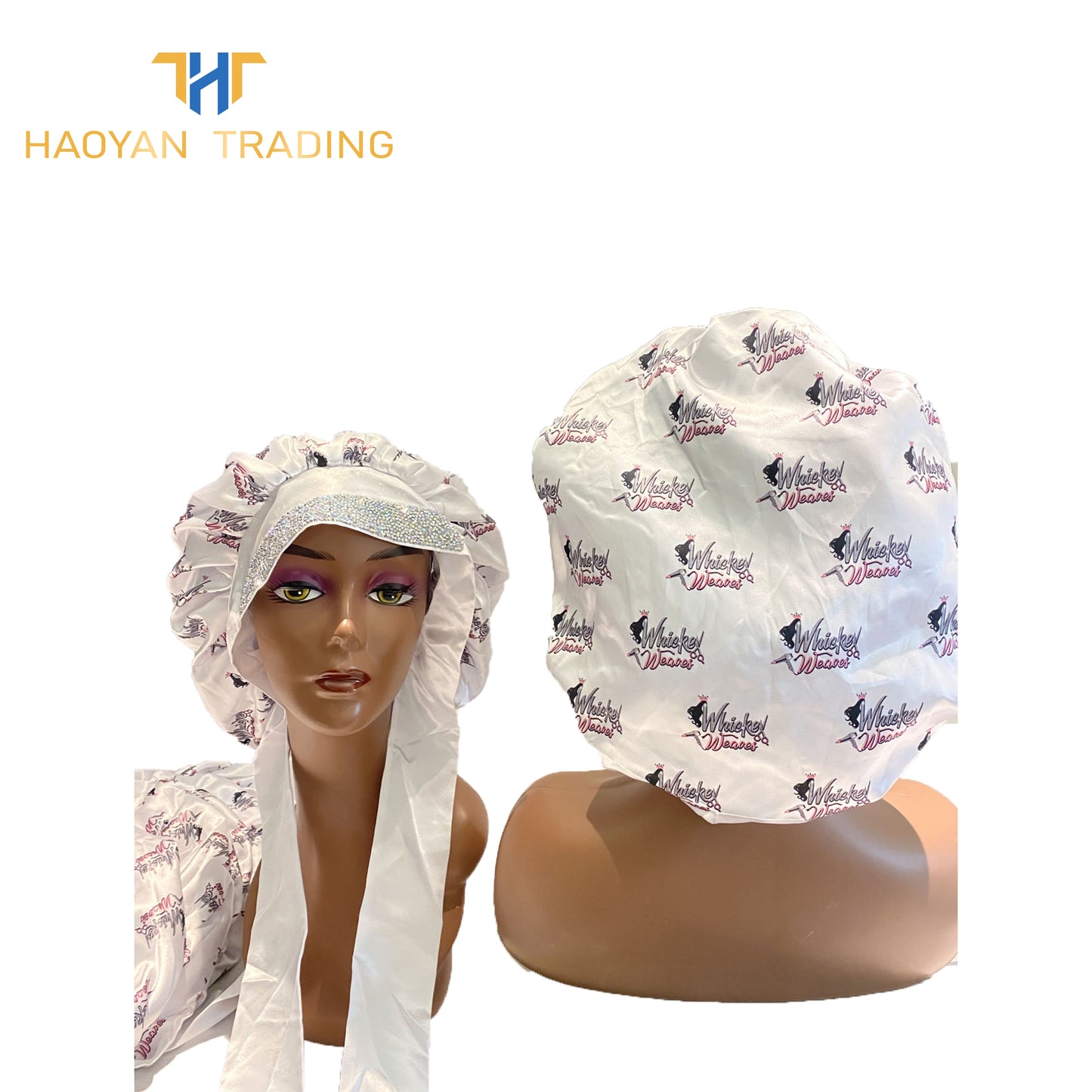 Full Logo Circle Bonnet With Tie And Diamond
