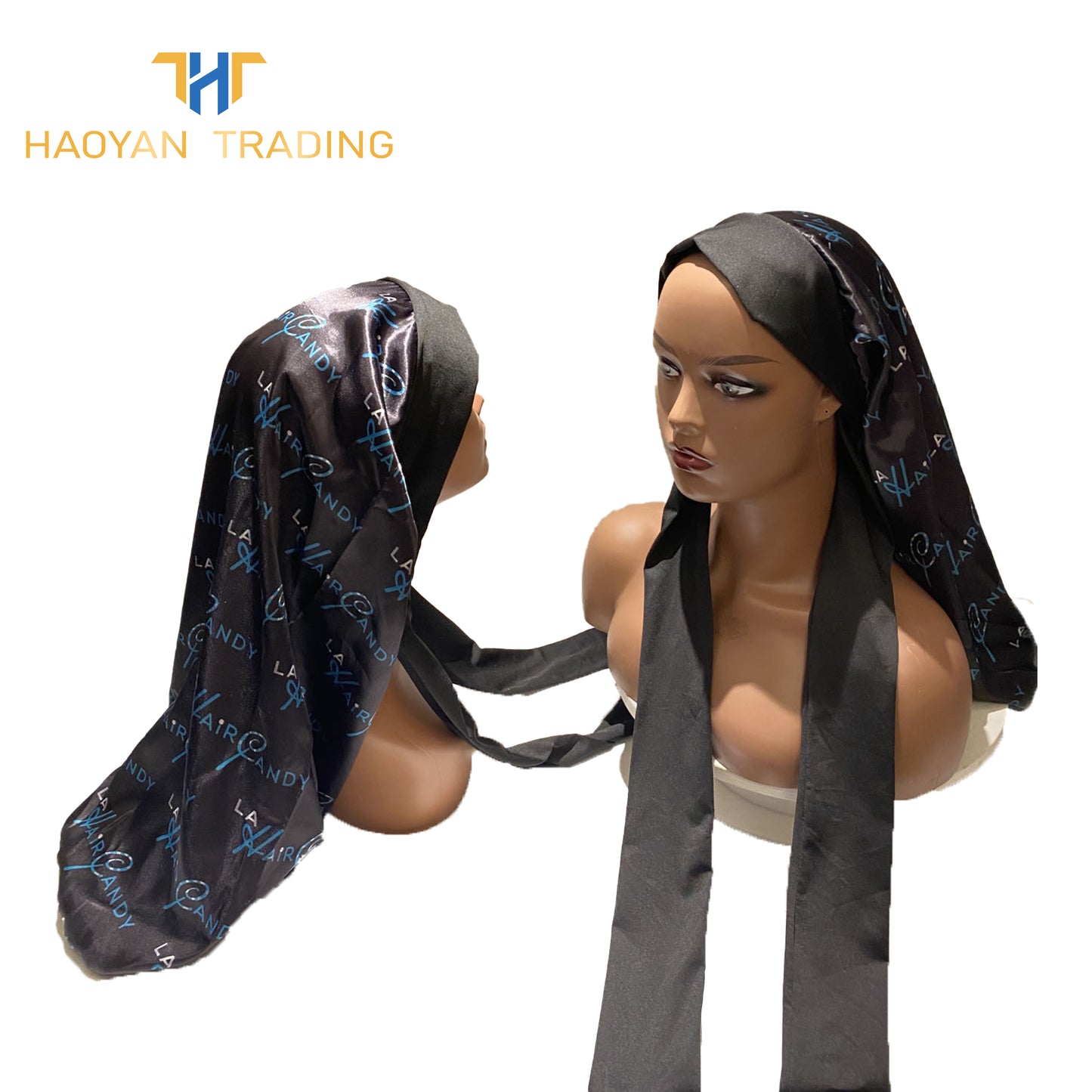 Full Logo Long Bonnet With Elastic Tie
