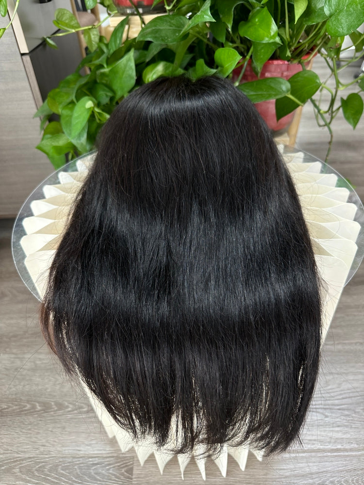 Virgin Hair Transparent Lace Bob Wig Stragiht 180% - #Natural Color
