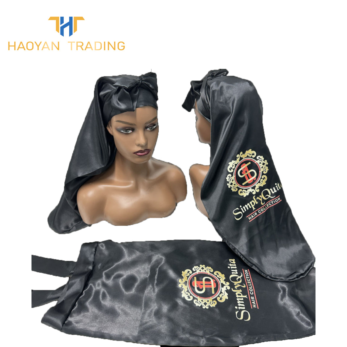 Long Satin Bonnet With Tie