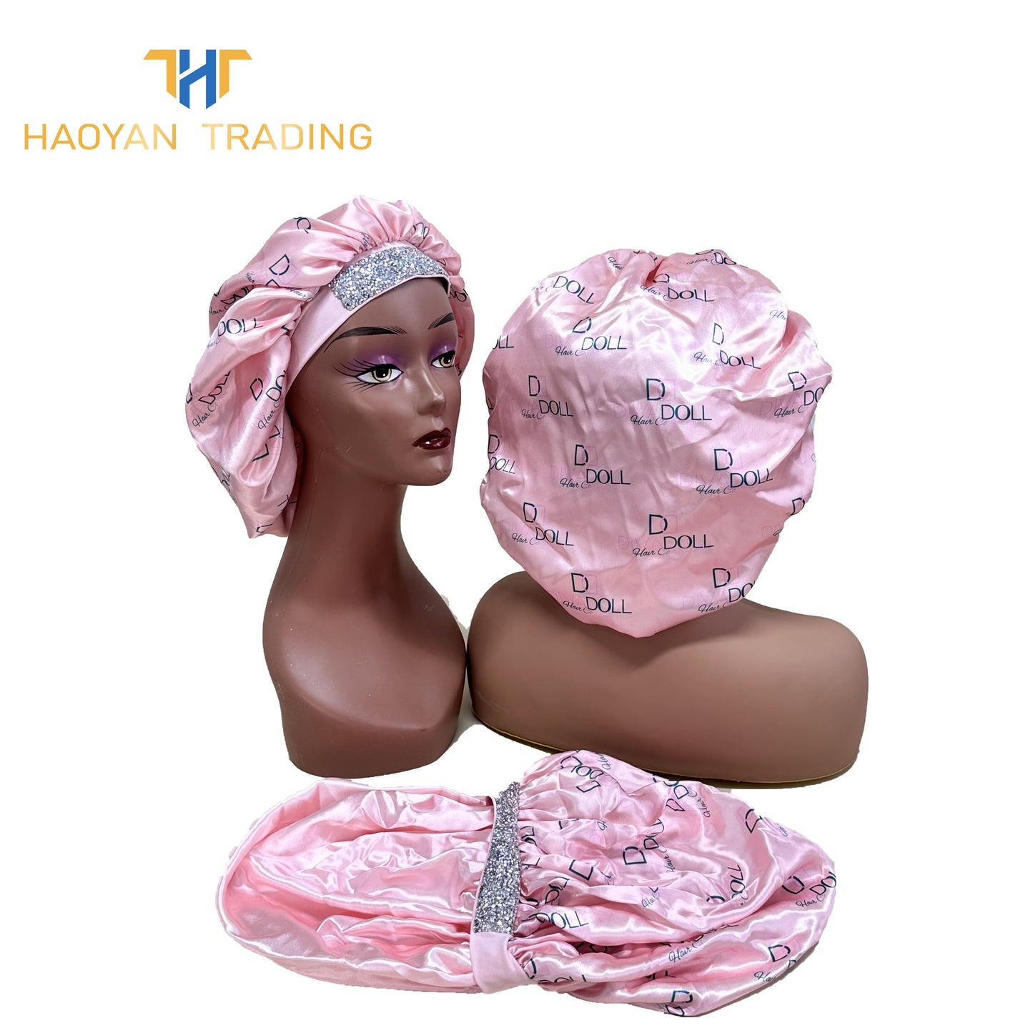 Full logo circle bonnet with diamonds