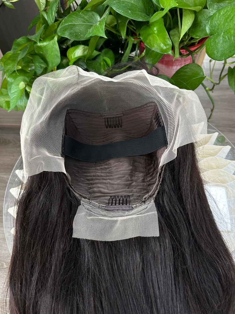 Virgin Hair Transparent Lace Bob Wig Stragiht 180% - #Natural Color