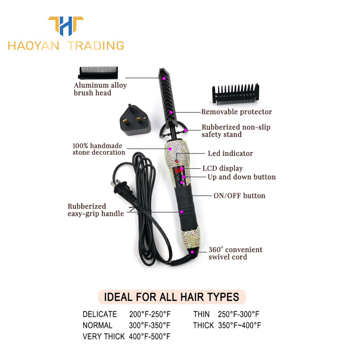 Bling Rhinestones Hot Comb