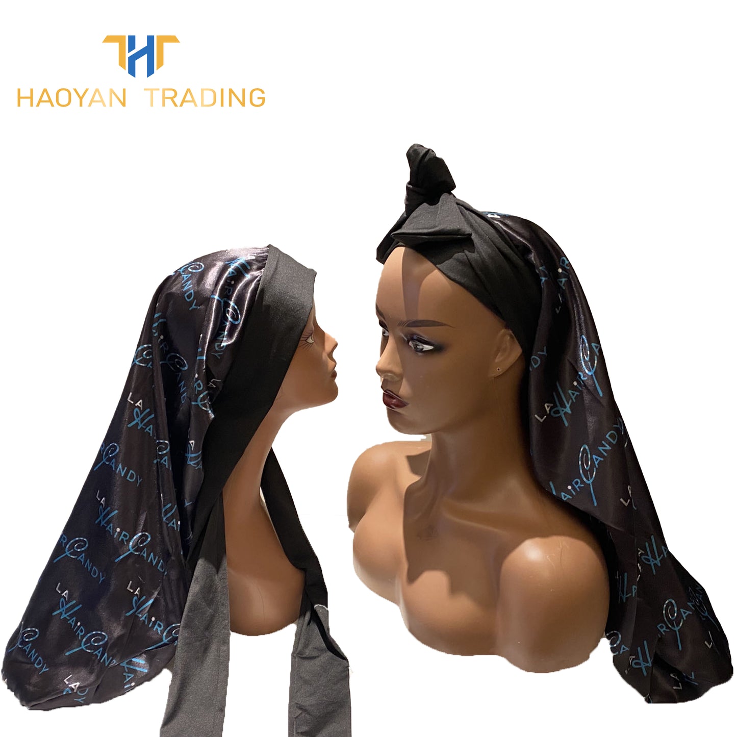 Full Logo Long Bonnet With Elastic Tie